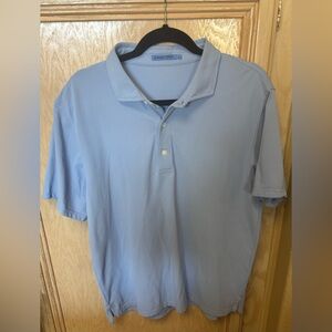 J McLaughlin Polo Performance Shirt Men Size Large Blue Short Sleeve Golf Lounge